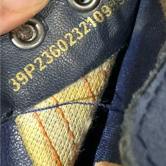 ECCO Blue Suede Lace Up Sneakers orange streetwear walking casual Oxfords EU39 - Picture 4 of 5